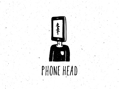 Phone Head drawing illustration iphone lettering minimal simple