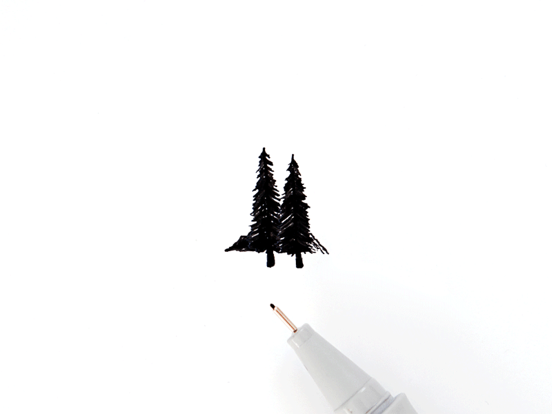 Timber! animation drawing gif illustration minimal mountain sketch timber tree