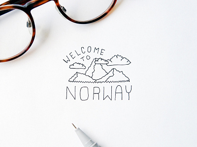 Norway badge drawing illustration logo minimal norway sketch