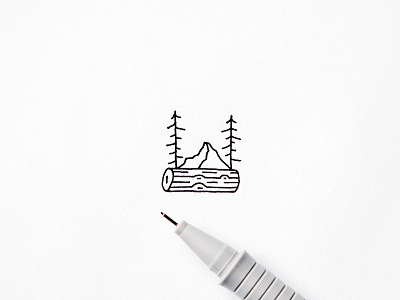 Log adventure drawing explore illustration ink log mountain sketch