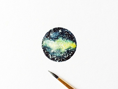 Space illustration minimal painting sketch space watercolor watercolour