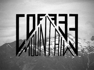 Coffee Mountain black black and white branding coffee lettering logo mountain simple texture typography white