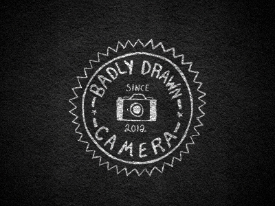 Badly Drawn Camera black and white branding camera hand lettering lettering logo photography simple sketch texture typography
