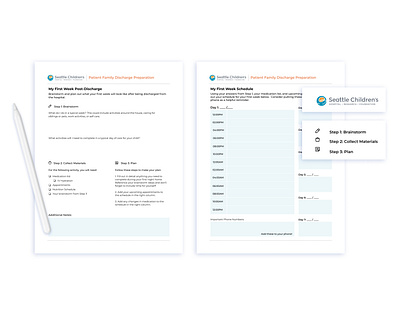 seattle children's hospital mockup branding design figma implementation minimal scheduler worksheet