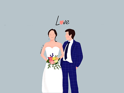 we‘re getting married illustration，marry