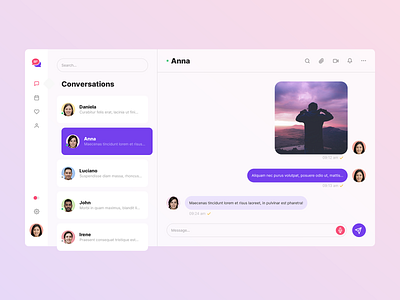 Corporate Messenger App - Light Version app design flat minimal ui ux