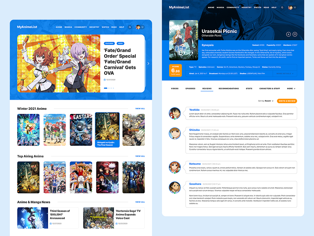 Anime Website designs, themes, templates and downloadable graphic