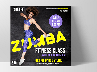 ZUMBA FITNESS SOCIAL MEDIA branding branding design business card business card design design design concept fitness postcard typography