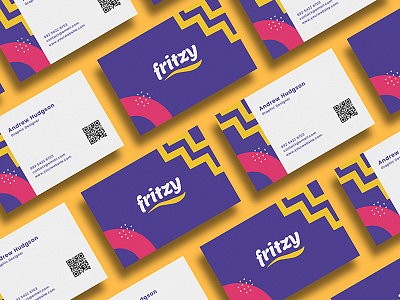 Joyful Fritzy Business Card bakery business card candy clean colorful corporate creative design ice cream name card purple stylish template