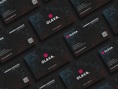 Dark Olava Business Card agency black business card clean company corporate creative dark dark theme design name card template