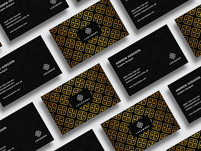 Grandeur Luxsmore Business Card agency black black gold business card clean company corporate creative design gold gradient luxury name card pattern spa template