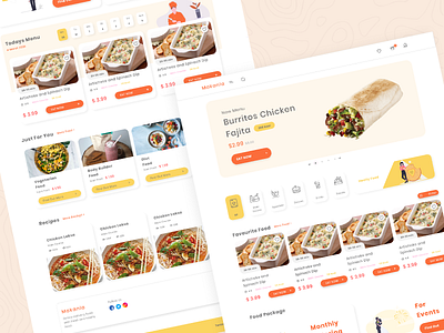 Catering Web Design UI clean creative design food ui ux web