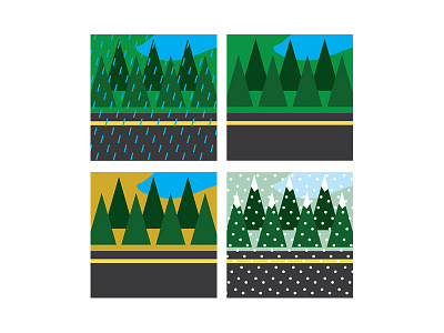 Cycling through the seasons. cycling iconography illustration