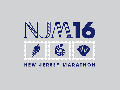 New Jersey Marathon design illustration marathon new jersey sea shell
