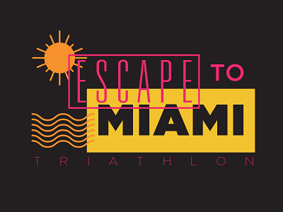 Escape To Miami Triathlon design miami t shirt triathlon typography