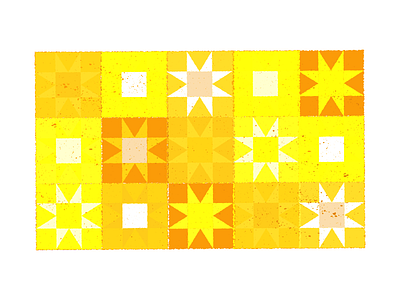 Quilt geometry illustration orange pattern quilt yellow