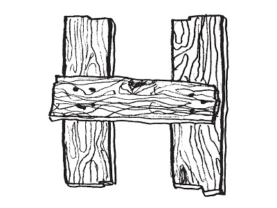 H drawing h hoof wood
