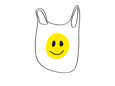 Untitled 2 face illustration plastic bag smiley