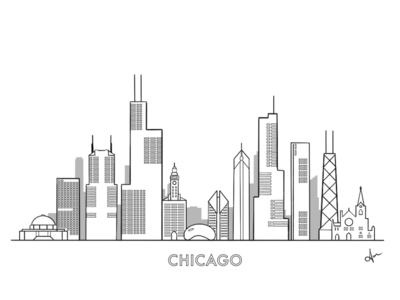 Chicago Skyline by Angelica Monteclaro on Dribbble