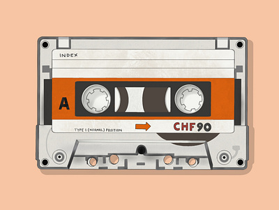Cassette Tape | Retro Series cassette cassette tape digital digital illustration digitalart drawing illustraion procreate procreate art