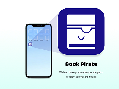 Book Pirate Secondhand Books - App Icon Concept app app icon app icon logo app icons book book pirate dailyui dailyui005 dailyuichallenge ecommerce eye patch icons pirate pirate puns secondhand secondhand books secondhandbooks thrift bookstore