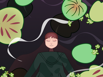 Immersed art figma figmaonly immersed lilies meditation pond vector
