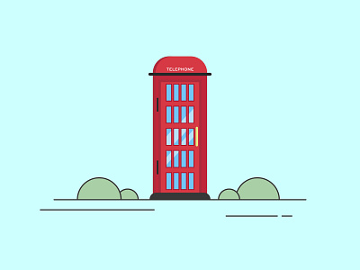 Phone Booth 2d adobe illustrator art artist design dribble graphic design illustration illustrator london minimal phonebooth red
