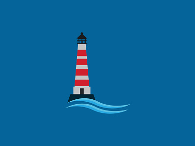 Lighthouse 2d adobe illustrator art blue color design dribble illustration illustrator lighthouse logo red vector white