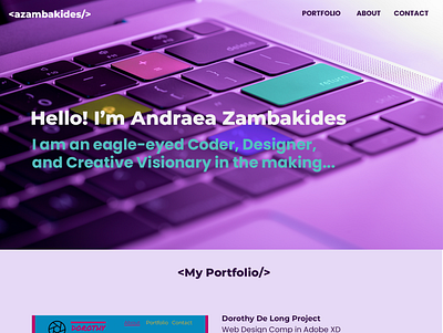 Personal portfolio website @ azambakides.com adobe colour design photoshop typography web design