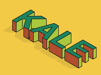 Isometric Kale 3d isometric typography