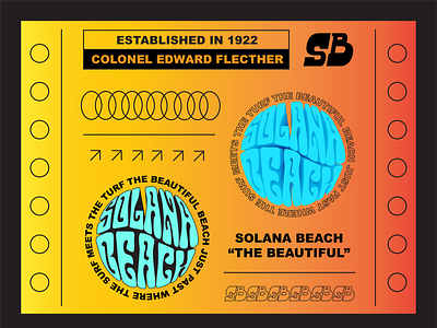 Solana Beach "The Beautiful" 3d blend branding illustration logo typography