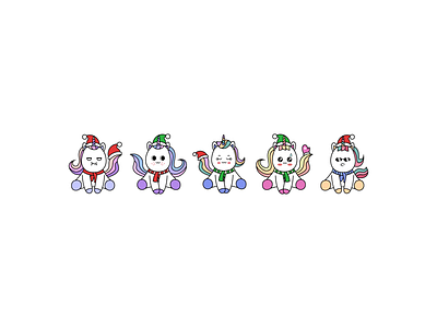 Christmas Unicorn Kawaii Illustration animal art baby beautiful character cheerful christmas colorful cute drawing fairy tale fantasy funny happy illustration kawaii magic merry christmas unicorn vector