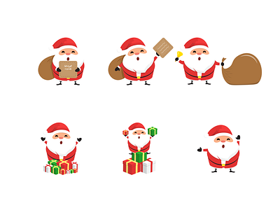 Cute Santa Claus Illustration art cartoon celebration character cheerful christmas claus cute design gift greeting happy holiday illustration merry red santa vector winter xmas