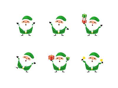 Cute Santa Claus Illustration art cartoon celebration character cheerful christmas claus cute design gift green greeting happy holiday illustration merry santa vector winter xmas