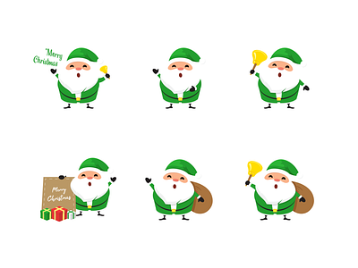 Cute Santa Claus Illustration art cartoon celebration character cheerful christmas claus cute design gift green greeting happy holiday illustration merry santa vector winter xmas