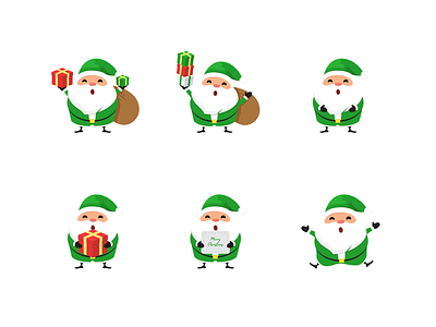 Cute Santa Claus Illustration art cartoon celebration character cheerful christmas claus cute design gift green greeting happy holiday illustration merry santa vector winter xmas