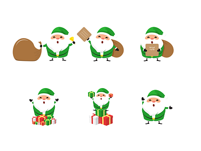 Cute Santa Claus Illustration art cartoon celebration character cheerful christmas claus cute design gift green greeting happy holiday illustration merry santa vector winter xmas