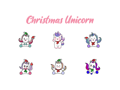 Christmas Unicorn Illustration animal art background card cartoon christmas cute decoration design fairy fantasy greeting happy holiday horn horse illustration magic unicorn vector