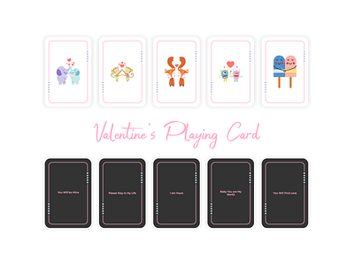 Valentine's Playing Card background beautiful card celebration cute day game greeting happy heart holiday illustration love play red romantic symbol valentine vector white