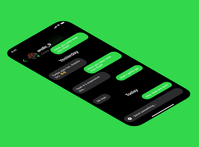Daily UI Challenge - Day 1 - Mobile Messaging Application corner smoothing daily challenge design challenge green ios isometric mobile sfpro sfsymbols ui ui challenge