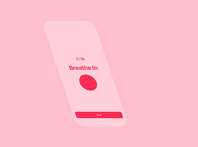 Daily UI Challenge - Day 2 - Mindfulness App animation calm figma ios mobile pink sfpro simple skew