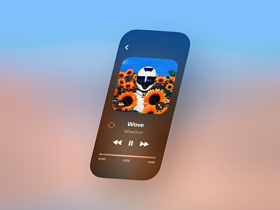 Music Player App app blue brown corner smoothing icon image ios media mobile music orange overlay sf symbols shadow skew ui white
