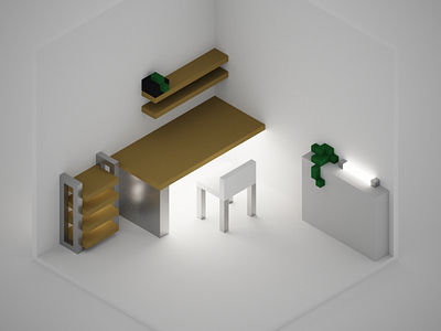 Simple Room Voxel - Made with MagicaVoxel