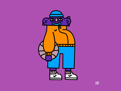 Sporty Guy basketball character characterdesign colorful cute design digital illustration digitalart fun illustration outline sport sporty