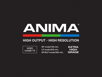 Anima: VHS #1 80s apparel apparel design brand identity branding clothing graphic design logo logo identity nostalgia retro streetwear synthwave vcr vhs vintage