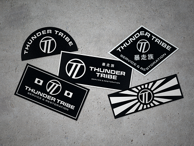 Thunder Tribe bosozoku brand design brand identity branding graphic design icon japan logo logo identity motorcycles photography retro stickers symbol vintage