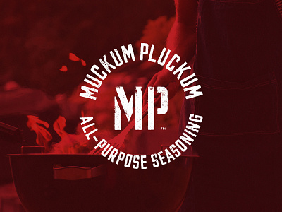 Muckum Pluckum bar b q bbq brand design brand identity branding graphic design logo logo identity logomark package design packaging seasoning stamp texture vintage