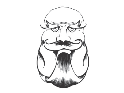 Wizard face from pen to vectored and coloured illustration beard development vector wizard