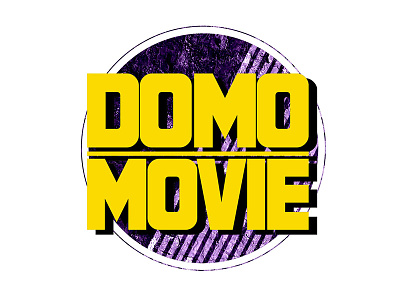 Domo Movie graphic illustration logo movie podcast purple yellow