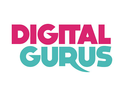 Digital Gurus logo redesign competition entry bold green logo pink type typography